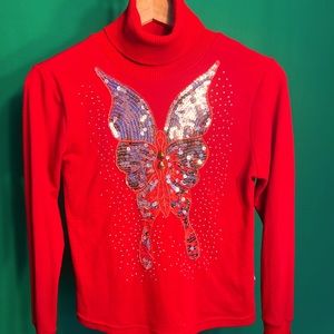 Size15 Kasaruva Sparkling Ornament on Front Turtleneck 35% Linen 65% Cotton